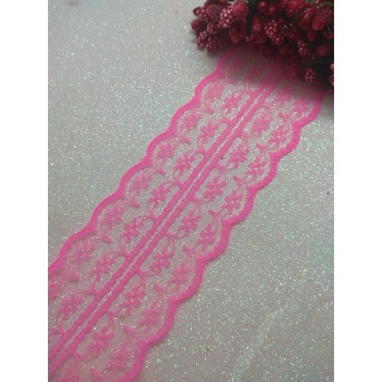 Кружево-капрон 4,5см (цв.ярко-розовый), цена за 1 м